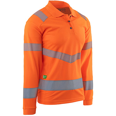 Arco Hi-Vis Responsible Ladies Long Sleeve Polo Orange