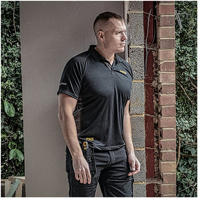 DEWALT Rutland PWS Men’s Black/Grey Wicking Polo Shirt