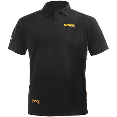 DEWALT Rutland PWS Men’s Black/Grey Wicking Polo Shirt
