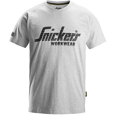 Snickers 2590 Grey Melange Logo T-Shirt