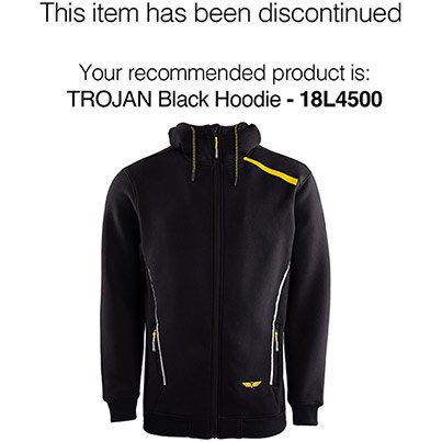 TROJAN Grey/Black Zip-Up Hoodie