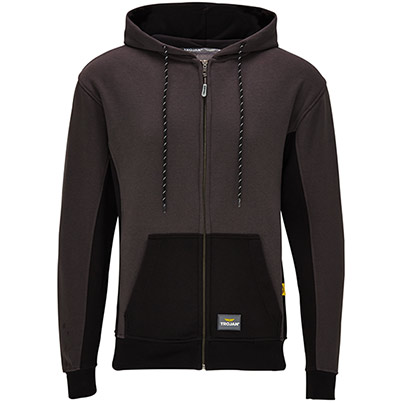 TROJAN Grey/Black Zip-Up Hoodie