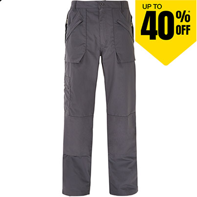 TROJAN Men’s Grey Action Work Trousers