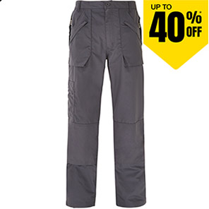 TROJAN Men’s Grey Action Work Trousers