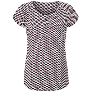 Disley Edition Catriona Women’s Aubergine/White Short-Sleeve Blouse 20