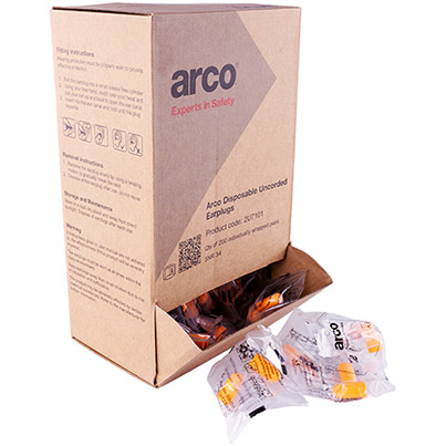 Arco Disposable Uncorded Earplugs (Pack of 200)
