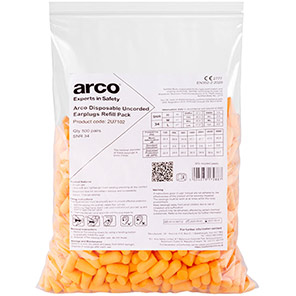 Arco Disposable Uncorded Earplugs (Refill Pack of 500)