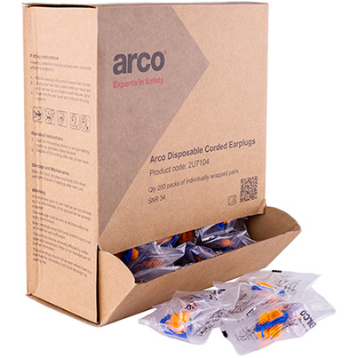 Arco Disposable Corded Earplugs (Pack of 200)