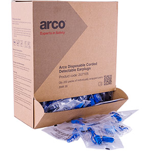 Arco Detectable Disposable Corded Earplugs (Pack of 200)