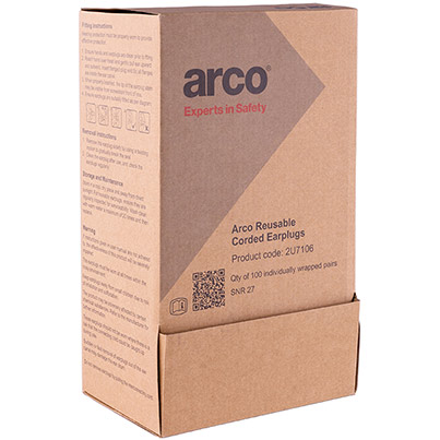 Arco Reusable Corded Earplugs (Pack of 100)