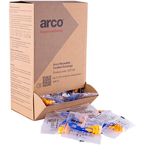 Arco Reusable Corded Earplugs (Pack of 100)