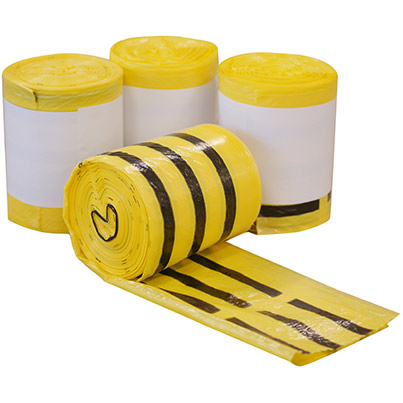 Cromwell 30L Yellow/Black Tiger Stripe Clinical Waste Bags (Box of 500)