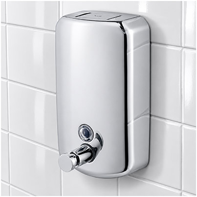 C21 Hygiene Chrome Vertical Soap Dispenser