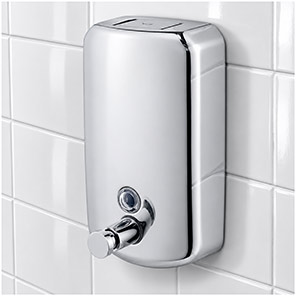 C21 Hygiene Chrome Vertical Soap Dispenser
