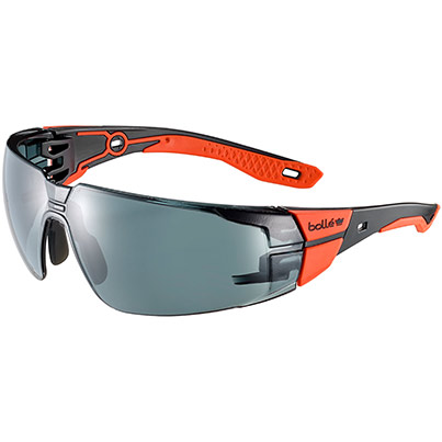 Bollé RUSH+ 2.0 PLATINUM Red Smoke-Lens Safety Glasses M/L