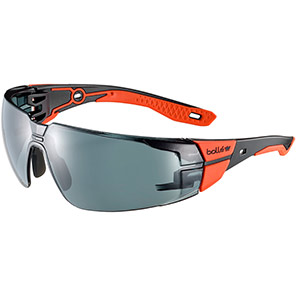 Bollé RUSH+ 2.0 PLATINUM Red Smoke-Lens Safety Glasses M/L
