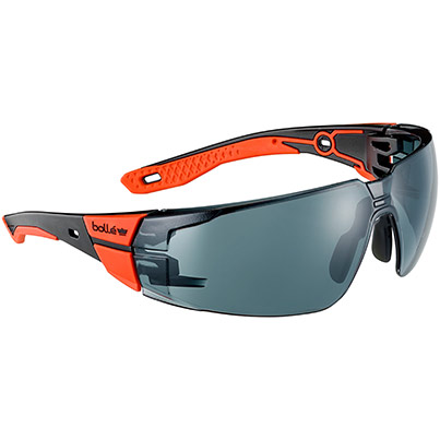 Bollé RUSH+ 2.0 PLATINUM Red Smoke-Lens Safety Glasses M/L