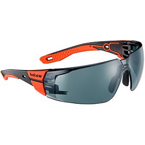Bollé RUSH+ 2.0 PLATINUM Red Smoke-Lens Safety Glasses M/L