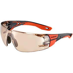 Boll� RUSH 2.0 PLATINUM Red Amber-Lens Safety Glasses M/L