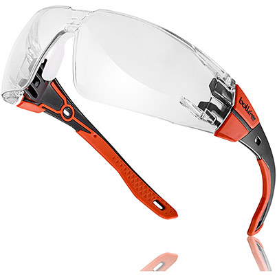 Boll� RUSH 2.0 PLATINUM Red Clear-Lens Safety Glasses S