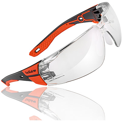Boll� RUSH 2.0 PLATINUM Red Clear-Lens Safety Glasses S