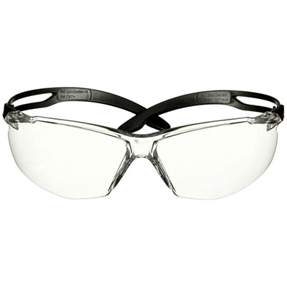 3M SecureFit 500 Scotchgard Black Clear-Lens Safety Glasses