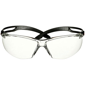3M SecureFit 500 Scotchgard Black Clear-Lens Safety Glasses
