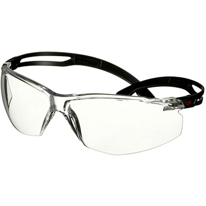 3M SecureFit 500 Scotchgard Black Clear-Lens Safety Glasses