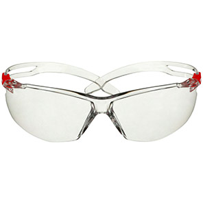 3M SecureFit 500 Scotchgard Red Clear-Lens Safety Glasses