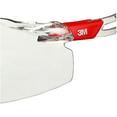 3M SecureFit 500 Scotchgard Red Clear-Lens Safety Glasses