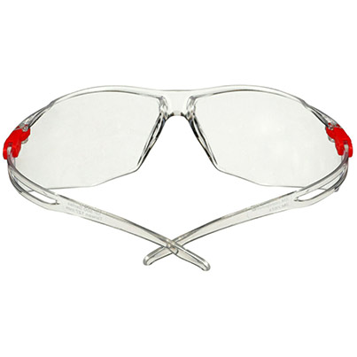 3M SecureFit 500 Scotchgard Red Clear-Lens Safety Glasses