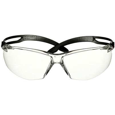 3M SecureFit 500 Black Clear-Lens Safety Glasses