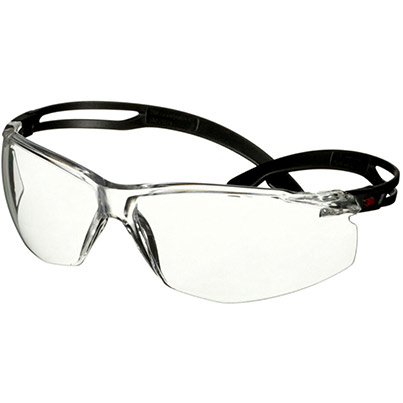 3M SecureFit 500 Black Clear-Lens Safety Glasses
