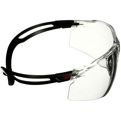 3M SecureFit 500 Black UV Protection Clear-Lens Safety Glasses