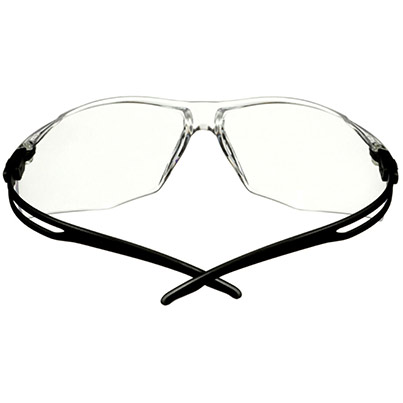 3M SecureFit 500 Black UV Protection Clear-Lens Safety Glasses
