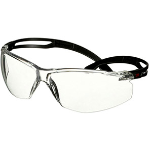3M SecureFit 500 Black UV Protection Clear-Lens Safety Glasses