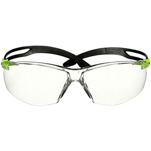 3M SecureFit 500 Scotchgard Green Clear-Lens Safety Glasses