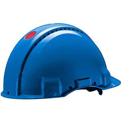 3M G3001C Blue Unvented Short-Peak Slip-Ratchet Safety Helmet