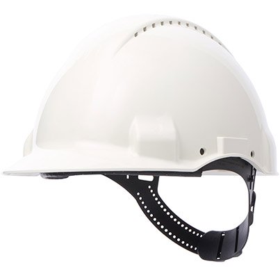 3M G3000C White Vented Short-Peak Slip-Ratchet Safety Helmet