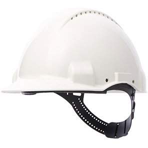 3M G3000C White Vented Short-Peak Slip-Ratchet Safety Helmet