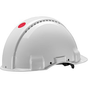 3M G3000D White Vented Short-Peak Slip-Ratchet Safety Helmet
