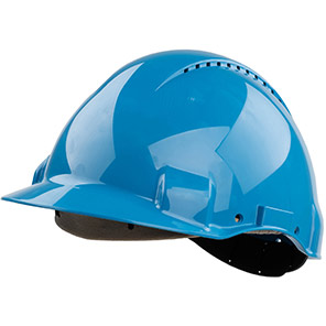 3M G3000D Blue Vented Short-Peak Slip-Ratchet Safety Helmet