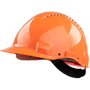 3M G3000D Orange Vented Short-Peak Slip-Ratchet Safety Helmet