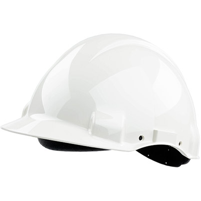 3M G3001C White Unvented Short-Peak Slip-Ratchet Safety Helmet