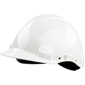 3M G3001C White Unvented Short-Peak Slip-Ratchet Safety Helmet