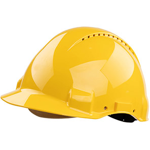 3M G3000D Yellow Vented Short-Peak Slip-Ratchet Safety Helmet