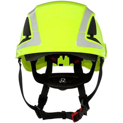 3M SecureFit X5014V-CE Hi-Vis Green Vented Wheel-Ratchet Safety Helmet