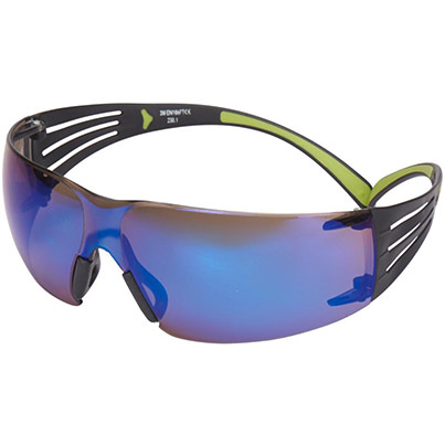 3M SecureFit 408 Blue-Mirror Safety Glasses