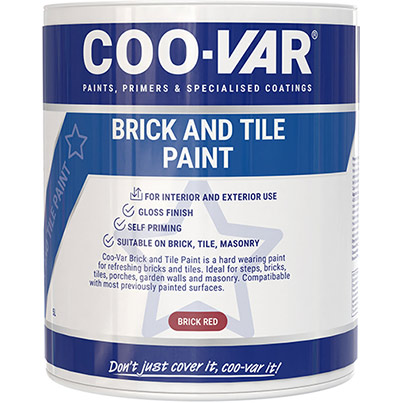 Coo-Var Brick and Tile Gloss Red Paint 5L