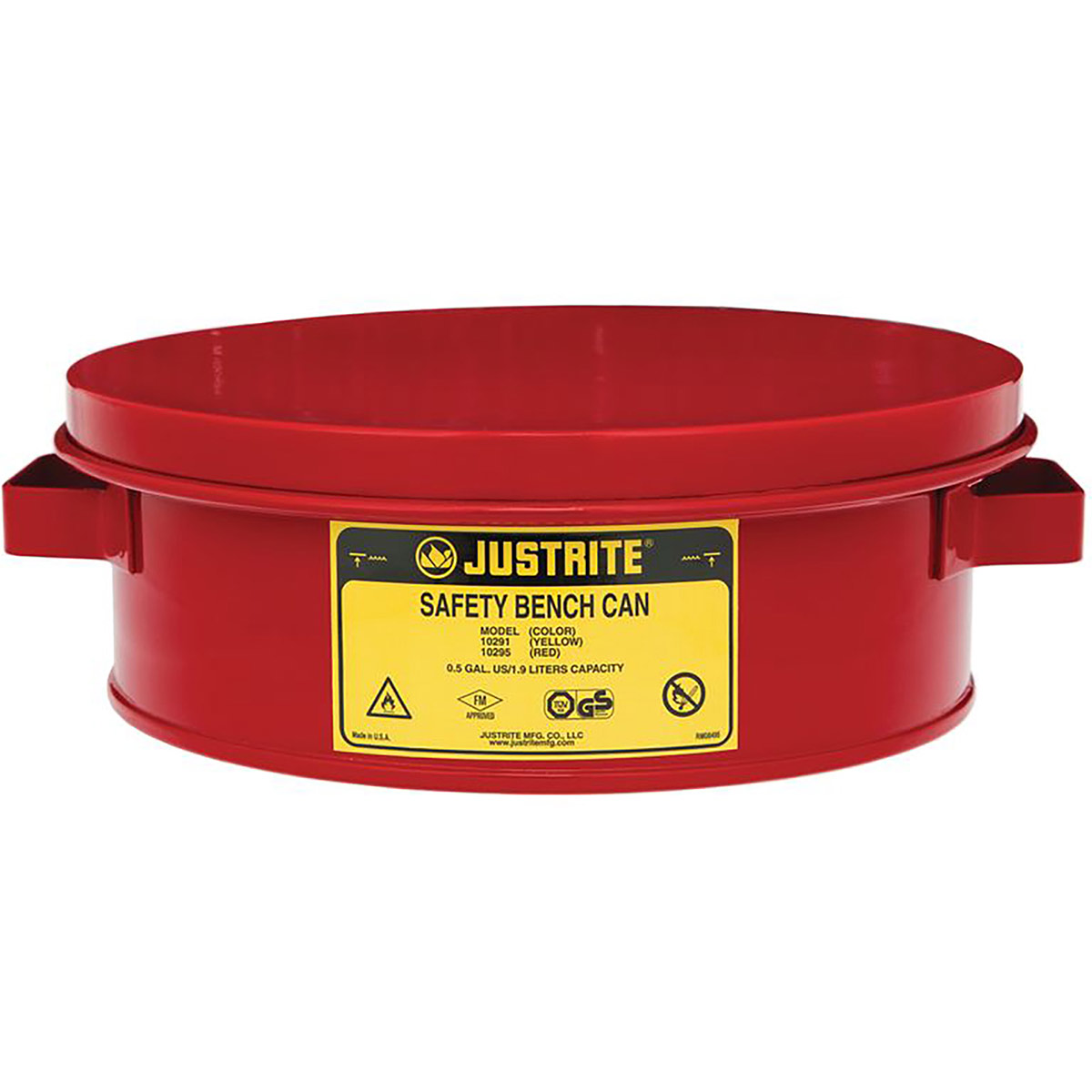 Justrite 2L Safety Bench Can Justrite Bench & Dip Cans Arco